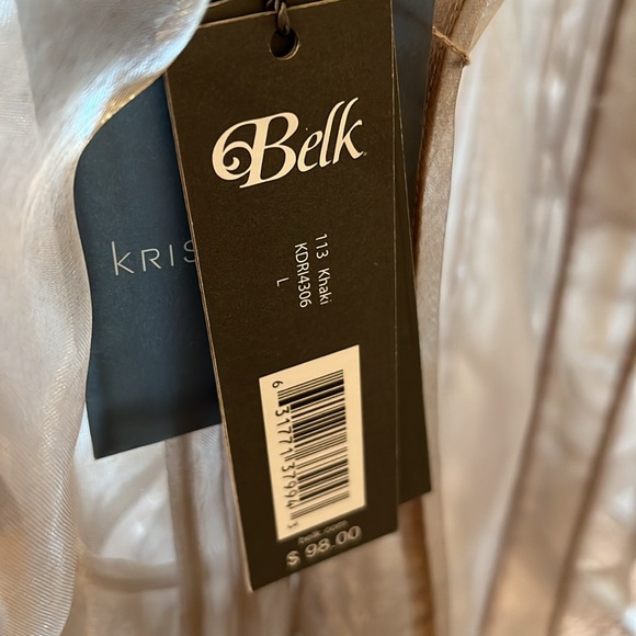 Sheer Jacket With Pockets, back Slit and belt NWT Size Large - Picture 7 of 8